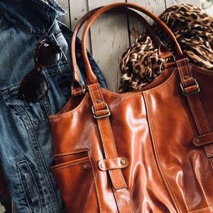 Mondani New York Orange Camel Handbag